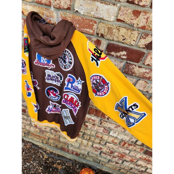 VTG NLBM all stars big boy negro leagues mens XL Museum patch hoodie brown EUC - Picture 12 of 16